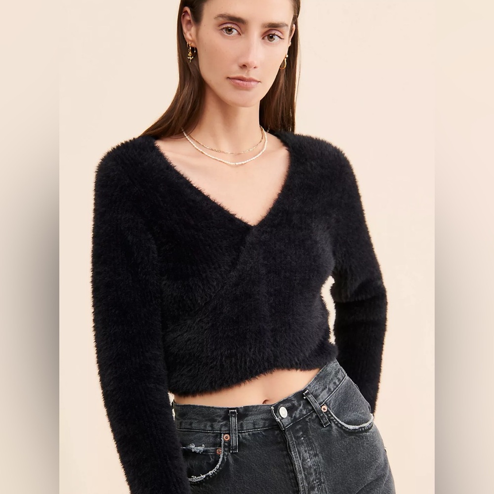 Anthropologie Oval Square Young Fuzzy Sweater, size M